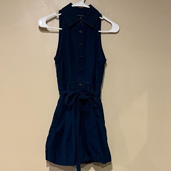 Banana Republic 00 Petite Linen Cotton Blend Button Front Camp Romper Pleaded - Picture 2 of 9